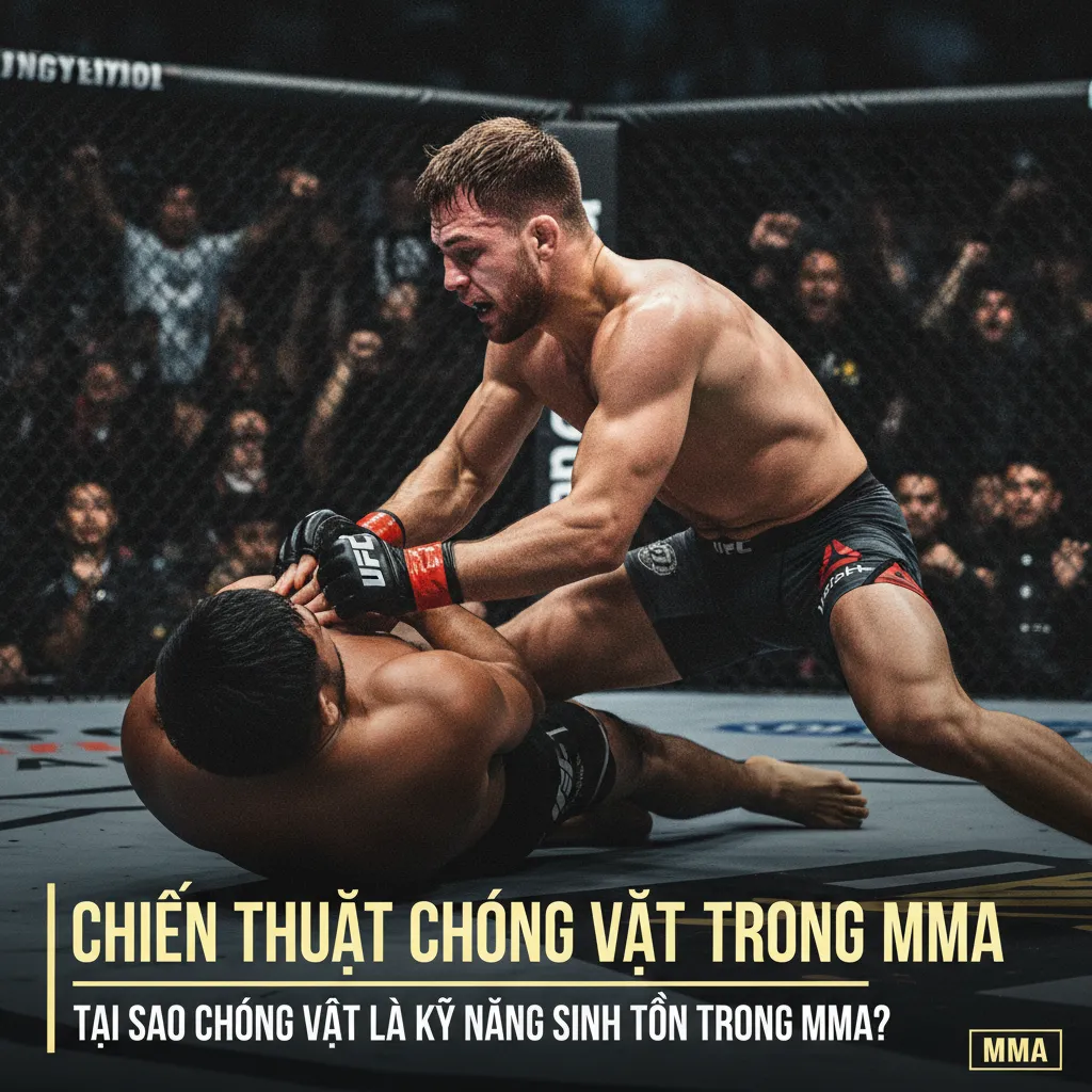 Hai võ sĩ tranh giành vị trí thống trị trong clinch